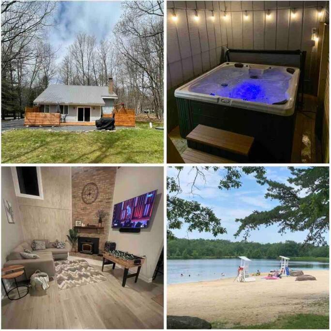 Modern Home Near Lake W Hottub, Game Room, Fireplace Albrightsville Bagian luar foto